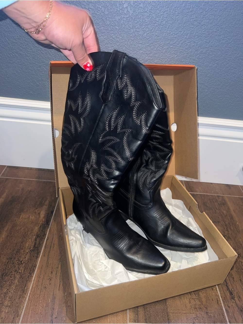 Amazon Black Western Heeled Boots